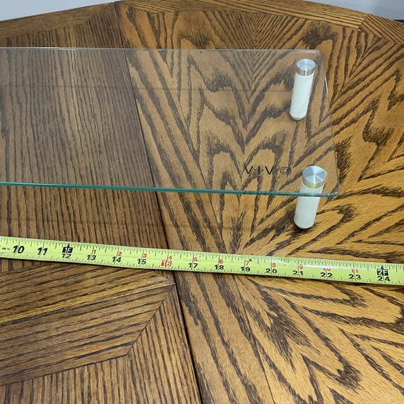 Contemporary Multipurpose Table Riser Glass Shelf with detachable white legs - Picture 6 of 6